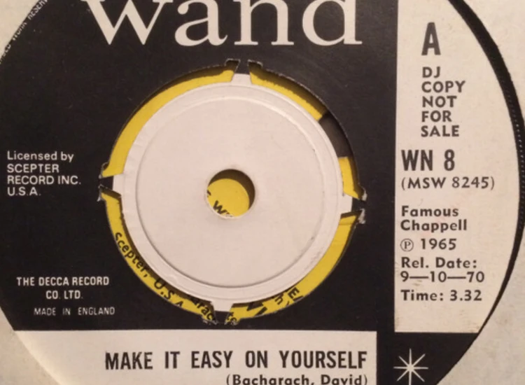 "7"", Single, Promo Dionne Warwick - Make It Easy On Yourself / Knowing When To Leave" ansehen